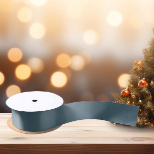Muted Elegance - Solid Slate Blue  Satin Ribbon