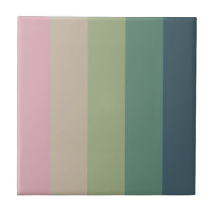 Muted Elegance  Stripes Decorative Ceramic Tile