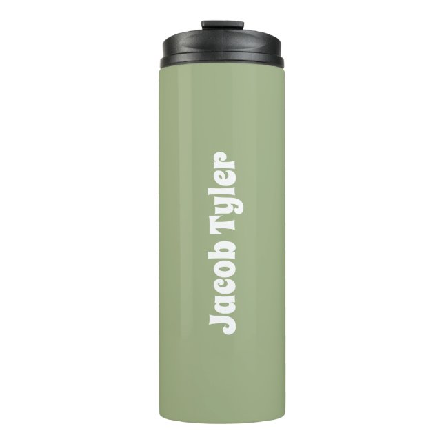 Muted Elegance - Tranquil Sage Customizable  Thermal Tumbler (Front)