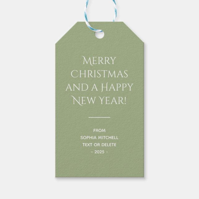 Muted Elegance - Tranquil Sage Gift Tags (Front)