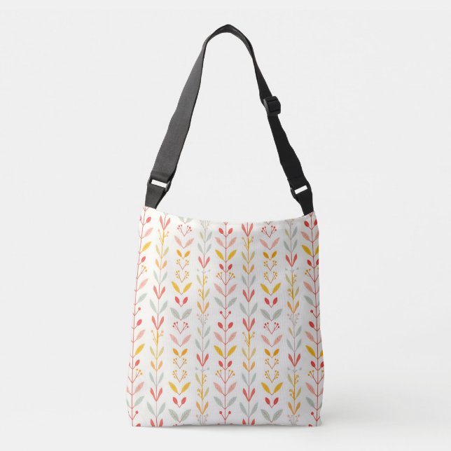 Muted Fall Stripes Crossbody Bag (Front)