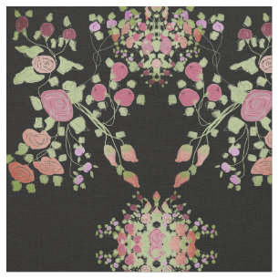 Muted Floral And Berry Design Fabric