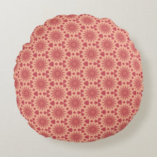 Muted Floral Boho Magic Round Pillow (Front)