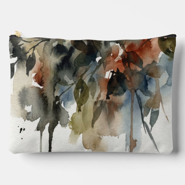 Muted Forest Watercolor Accessory Pouch (Front)