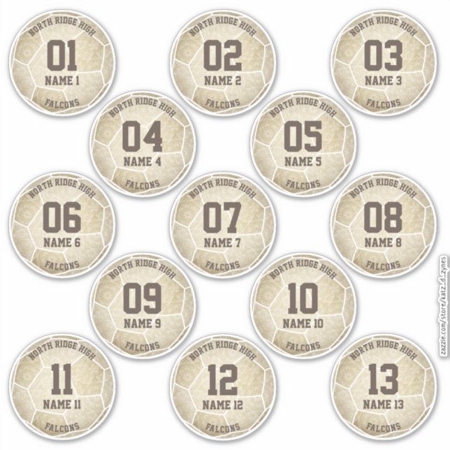 muted gold girly soccer birthday party favours (Front)