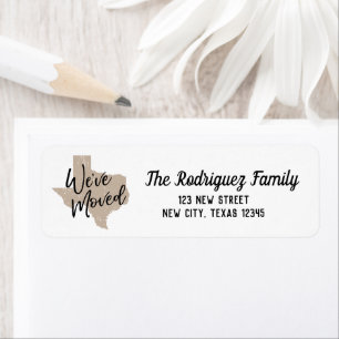 Muted Gold We've Moved - Texas Address Labels