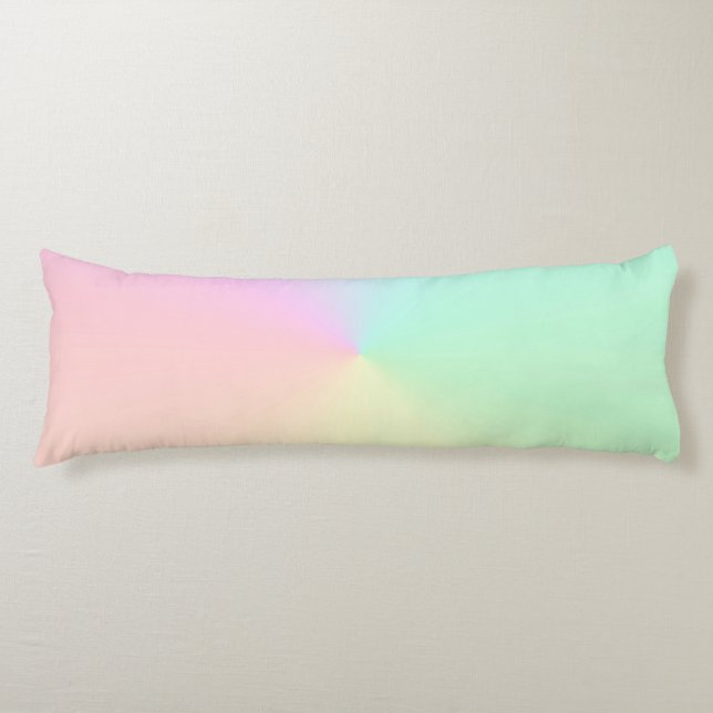 Muted Gradient Ombre Rainbow Pastel Aesthetic   Body Pillow (Front)