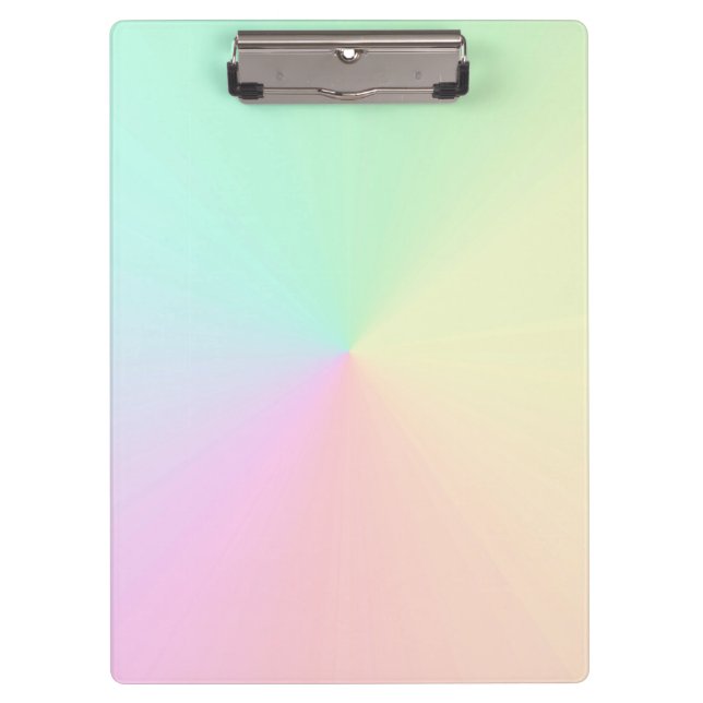 Muted Gradient Ombre Rainbow Pastel Aesthetic   Clipboard (Front)
