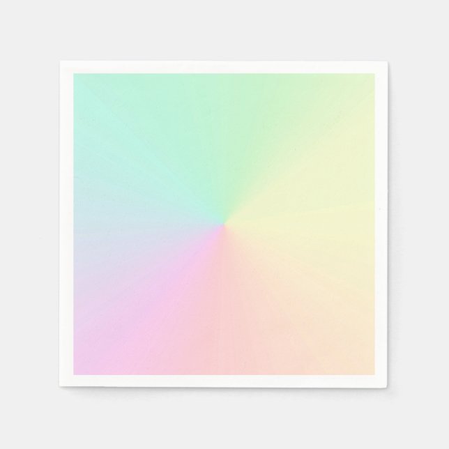 Muted Gradient Ombre Rainbow Pastel Aesthetic Napkin (Front)