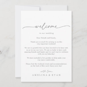 Muted Gray Simple Minimal Wedding Welcome Letter
