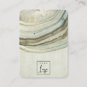 Muted Green Blue Agate Earthy Stud Earring Display Business Card