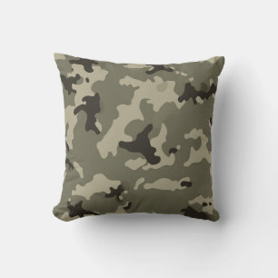 Muted Green Camouflage – Subtle Outdoor & Tactical Throw Pillow