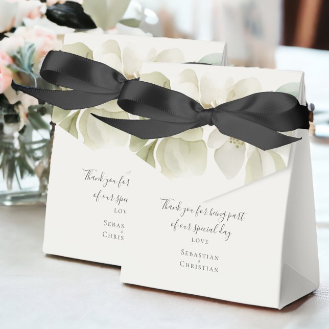 Muted Green Foliage Personalized Wedding Favor Box (Muted Green Foliage Personalized Wedding Favor Boxes from Ricaso. Easy to personalize )