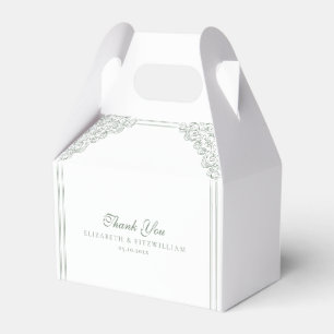 Muted Green Vintage Ornate Frame Favours Wedding Favor Box