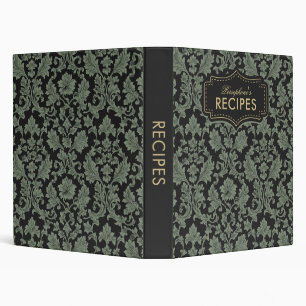 Muted Green Vintage Recipe Binder