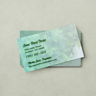 Muted Greenery with Personalized Text QR Code Business Card