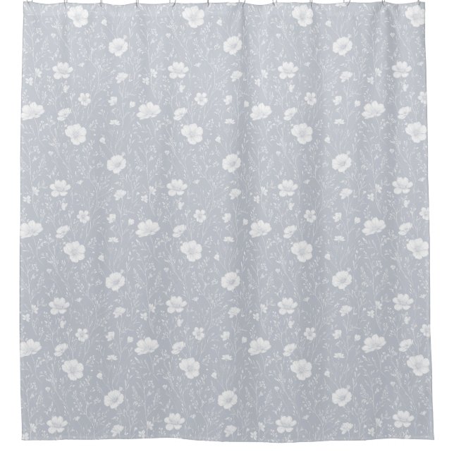 Muted Grey And White Wildflower Pattern (Front)