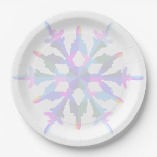 Muted Harlequin Snowflake Melamine Plate