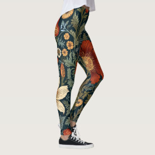 Muted Honeysuckle Pattern William Morris Style  Leggings