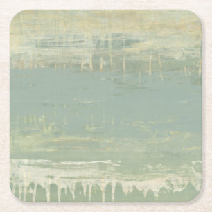 Muted Horizon Square Paper Coaster
