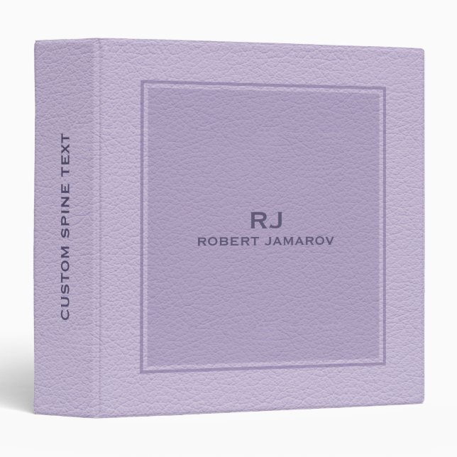 Muted Lavender Leather Texture Look Binder (Front/Spine)
