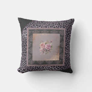 Muted lavender rose grunge style floral  tote bag throw pillow