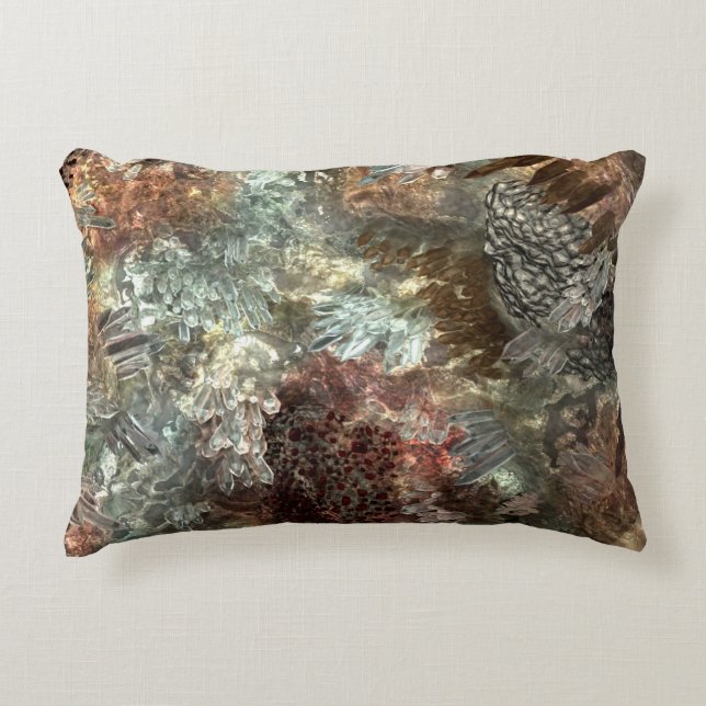 Muted Layers of Brown Crystals Accent Pillow (Front)