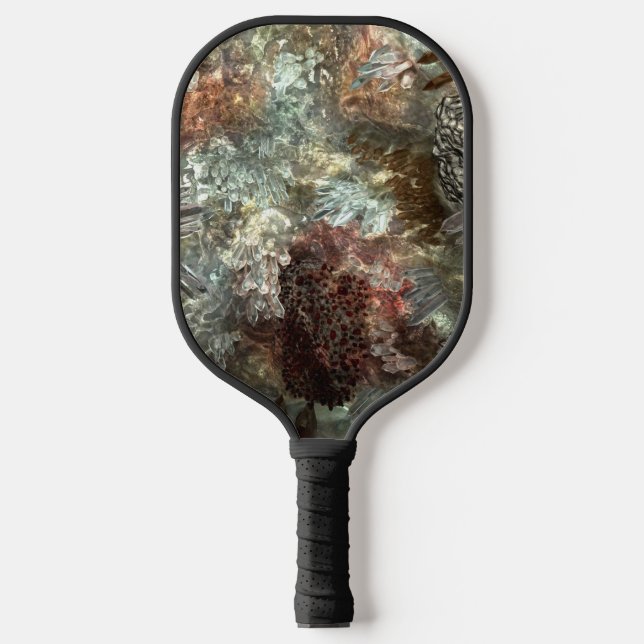 Muted Layers of Brown Crystals Pickleball Paddle (Front)