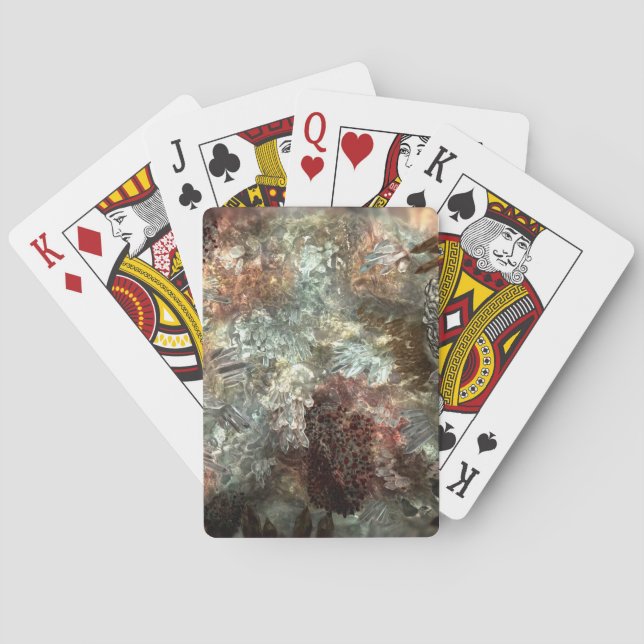 Muted Layers of Brown Crystals Playing Cards (Back)