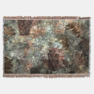 Muted Layers of Brown Crystals Throw Blanket