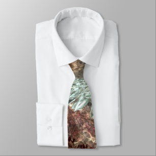 Muted Layers of Brown Crystals Tie