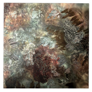 Muted Layers of Brown Crystals Tile