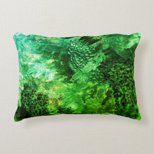 Muted Layers of Green Crystals Accent Pillow