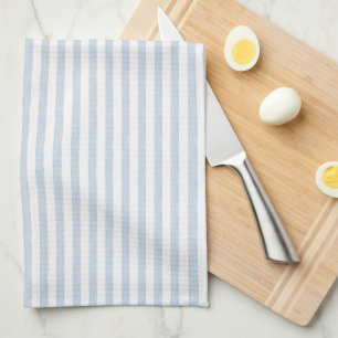 Muted Light Blue White Coastal Stripe Scandinavian Kitchen Towel