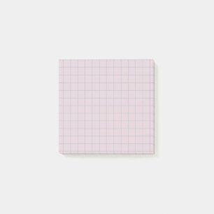 Muted Lilac Checkered Pattern Soft Grid Design Post-it Notes