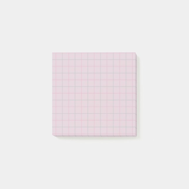 Muted Lilac Chequered Pattern Soft Grid Design  Post-it Notes (Front)