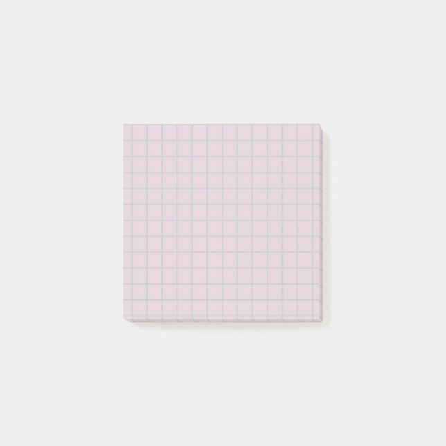 Muted Lilac Chequered Pattern Soft Grid Design  Post-it Notes (Front)