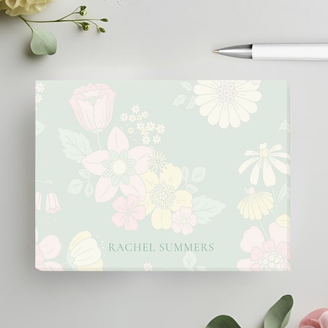 Muted Modern Boho Floral Colourful  Post-it Notes (Creator Uploaded)