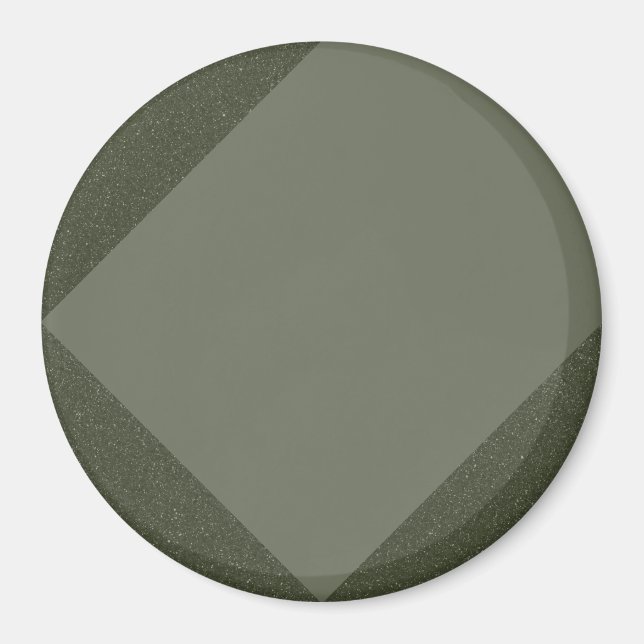 Muted Moss Geometric Magnet with Textured Corners (Front)