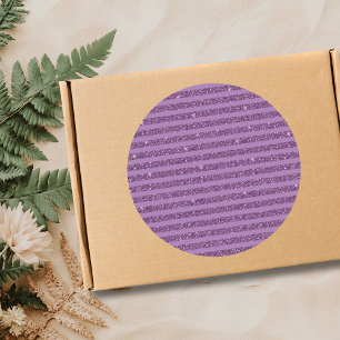 Muted Mulberry Glitter Style Horizontal Stripes Classic Round Sticker