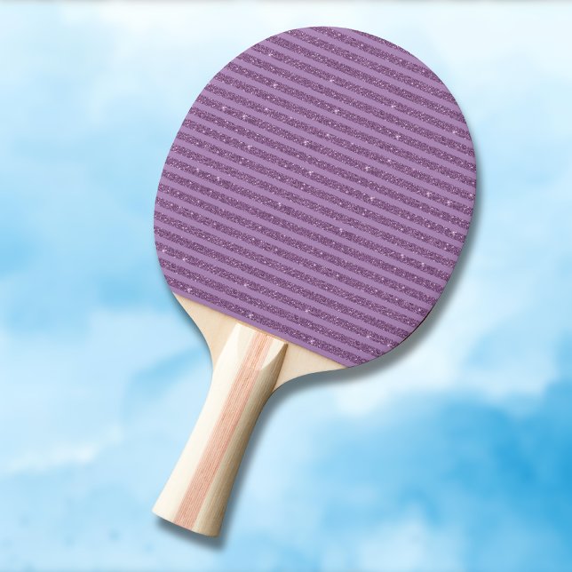 Muted Mulberry Glitter Style Horizontal Stripes Ping Pong Paddle (Creator Uploaded)