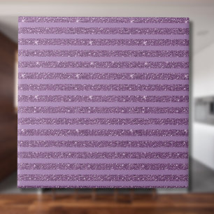 Muted Mulberry Glitter Style Horizontal Stripes Tile
