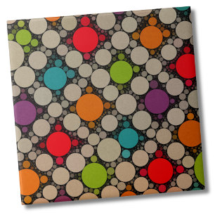 Muted Neon Modern Polka Dots Tile