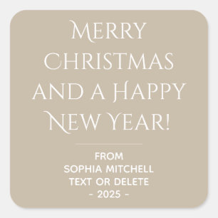 Muted Neutral Oatmeal Christmas Sticker