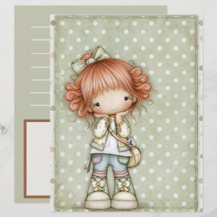 Muted Olive Sage Green Cream Lined Journalling Scr