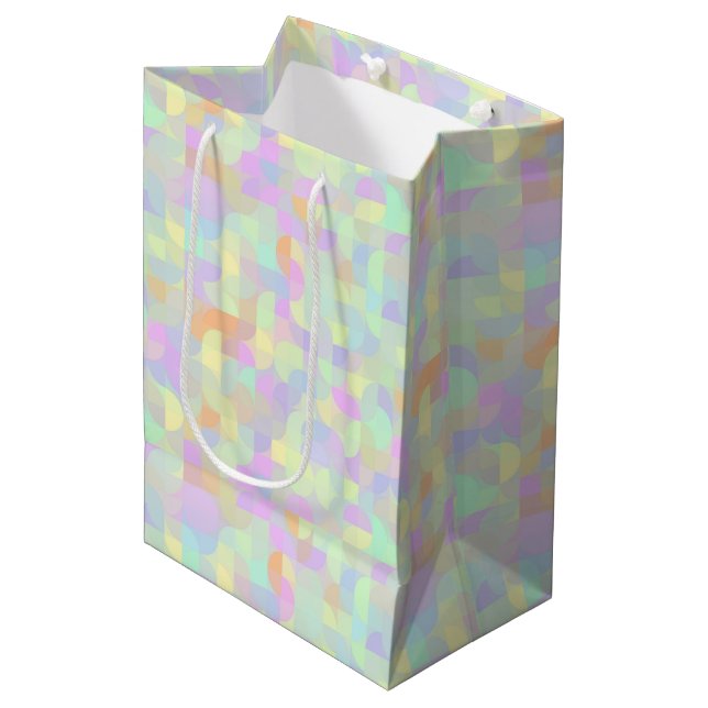 Muted Pastel Boho Mod Geometric Abstract Medium Gift Bag (Front Angled)