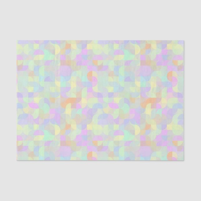 Muted Pastel Boho Mod Geometric Abstract Tissue Paper (Front)