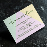 Muted Pastel Geometric Wedding Accommodation
