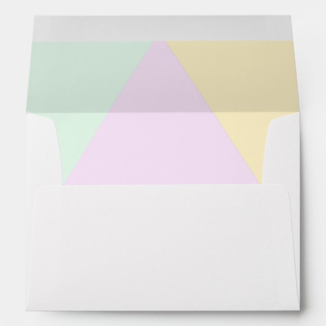 Muted Pastel Geometric Wedding Envelope (Back (Bottom))