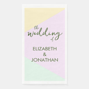 Muted Pastel Geometric Wedding Napkin